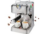 Macchina Per Espresso Profi Cook® | Pompa Per Espresso Italiano Fino A 20 Bar | 2 Supporti Per Setaccio In Alluminio Pressofuso | Ugello Vapore Girevole In Acciaio Inox | PC-ES-KA 1267