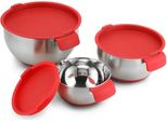 Herzberg HG-04036: Ciotola Da 3 Pezzi Con Set Di Coperchi Grattugia
