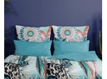 Hip Set Di Biancheria Da Letto In Raso Maximilian Colore Aqua Dimensioni 135X200+80X80