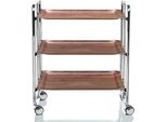 Don Hierro - Carrello Di Servizio Pieghevole Bauhaus Con Rotelle - Struttura In Metallo Cromato, 3 Livelli, 3 Posizioni