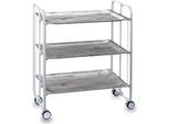 Don Hierro - Carrello Di Servizio Pieghevole Bauhaus Con Rotelle - Struttura In Metallo Bianco, 3 Livelli, 3 Posizioni