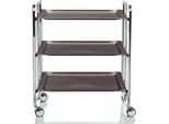 Don Hierro - Carrello Di Servizio Pieghevole Bauhaus Con Rotelle - Struttura In Metallo Cromato, 3 Livelli, 3 Posizioni