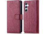 Custodia Per Cellulare Imoshion Per Samsung Galaxy A14 (5G)/Samsung Galaxy A14 (4G) - Flip Cover Libreria Flip - Rosso Scuro