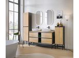 Mobile Bagno Alto 170 Cm, 2 Ante, Rovere Hamilton Grigio, Capiente