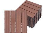 Sessamen-Lp 55 Pezzi Pavimentazione Per Balconi Wpc Piastrelle Per Terrazze Aspetto Legno Piastrelle Per Balconi Sistema A Clic Piastrelle Di Plastica A Clic Per Giardino Balcone Terrazza (30X30Cm, Marrone)