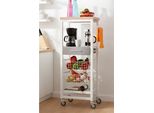 Don Hierro - Carrello Da Cucina Di Alta Qualità Con 2 Cestini, Cassetto E Portabottiglie - Struttura In Metallo Bianco, Effetto Oliva - Onda Alto