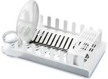 Scolapiatti In Metallo, Portaposate E Portabicchieri, 41,3 X 23,5 X 9,7 Cm. Bianco. Drop