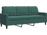 Vidaxl Divano A 3 Posti In Velluto Verde Scuro 180 Cm