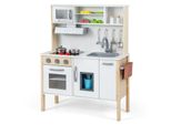 Costway Cucina Per Bambini Cucina Da Gioco Incl. 18 Accessori, Cucina Per Bambini In Legno Con Lavello Forno A Microonde Gelatiera, Cappe Di Aspirazione Per Bambini 3+, Bianco