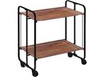 Don Hierro - Carrello Di Servizio Pieghevole Bauhaus Con Rotelle - Struttura In Metallo Nero, 2 Livelli, 4 Posizioni