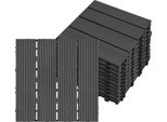 Yuenfong 11 Pezzi Di Piastrelle Per Patio Wpc 30X30Cm Piastrelle In Plastica A Incastro Aspetto Legno Con Sistema A Incastro (1 M², Tipoa Antracite)