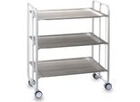 Don Hierro - Carrello Di Servizio Pieghevole Bauhaus Con Rotelle - Struttura In Metallo Bianco, 3 Livelli, 3 Posizioni