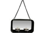Gusta Porta Tealight Da Parete + Specchio 18X10X6,5 Cm Metallo/Nero