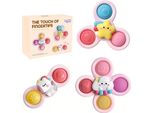 Woopie Baby Space Spinner Pop-It Giocattolo Sensoriale Intercambiabile 3 Pezzi Rosa.