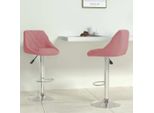 The Living Store Sgabello Da Bar 2 Pezzi. Velluto Rosa