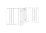 Vidaxl Cancelletto Pieghevole Per Cani 3 Pezzi Bianco 150 Cm In Legno Massiccio Di Abete