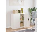 The Living Store Armadio Per Archiviazione Bianco 79X40X90 Cm In Acciaio