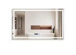 Specchio Da Bagno Zmh Con Illuminazione 100X60 Cm Specchio Da Parete IP44 Con Orologio Touch Funzione Antiappannamento Specchio Illuminato Dimmerabile 3000K-6500K