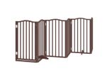 Vidaxl Cancelletto Per Cani A 6 Pezzi Con Porta Pieghevole In Legno Di Quercia Marrone 300 Cm In Legno Di Pioppo