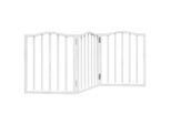 Vidaxl Cancelletto Pieghevole Per Cani 3 Pezzi Bianco 150 Cm In Legno Di Pioppo