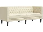 Vidaxl Divano Chesterfield 2 Posti In Pelle Finta Crema