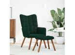 Vidaxl Poltrona Relax Con Sgabello In Velluto Verde Scuro