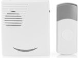 Campanello Senza Fili | Alimentazione A Batteria | 3 V Dc | 1X CR2032 | Volume: 80 Db | Portata Del Segnale: 300 M | IP44 | 36 Melodie | 1 Ricevitore | Grigio / Bianco