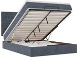 Vidaxl Ottoman Letto Con Materassi Grigio Scuro 140X200 Cm Velluto