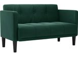 Vidaxl Divano A Due Posti In Velluto Verde Scuro 111 Cm