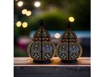 Set Di 2 Lanterne Orientali Decorate Maha Black