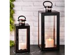 Set Di 2 Lanterne Moderne Lanterna Da Giardino Deco Modern Marra Black