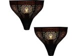 Set Di 2 Lampade Orientali Da Parete Decorazione Murale Yaniv Nero