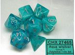 Set Di Cubetti Chessex Cirrus Aqua/Silver Polydice (7 Pezzi)