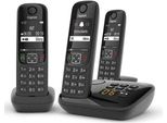 Telefono Cordless Trio Dect Nero Con Segreteria Telefonica Gigaset As690Atrionoir