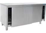 Armadio Da Lavoro Saro 1400X700X850Mm Con Ante Scorrevoli E 1 Ripiano In Acciaio Inox