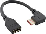 Inline® 17159R Cavo Adattatore Displayport 1.4 St/Bu, 8K4K, Angolato A Destra, Nero/Oro, 0,15 M