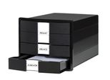 Han 1017-13 Cassettiera Impuls - A4/C4, 3 Cassetti Chiusi, Con Inserto, Nero