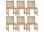 Vidaxl Sedie Da Giardino 6 Pezzi Con Cuscino In Legno Massiccio Teak