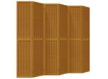 Syfax™ Divisorio Ambienti 6 Pannelli Marrone Legno Massello Paulownia