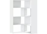 Syfax™ Libreria Angolare 4Ripiani Bianca 85X85X140Cm Legno Multistrato