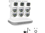 Sistema Tvcc Wireless, Nvr A Canali, Telecamere A Doppio Obiettivo, Visione Notturna, 8CH Nvr E 6 Telecamere, Nessuno