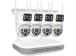Sistema Tvcc Wireless, Canale Nvr, Telecamere A Doppio Obiettivo, Visione Notturna, 8CH Nvr E 4 Telecamere, Nessuno