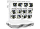 Sistema Cctv Wireless, Canale Nvr, Telecamere A Doppio Obiettivo, Visione Notturna, 8CH Nvr E 8 Telecamere, Nessuno