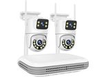 Sistema Cctv Wireless, Canale Nvr, Telecamere A Doppio Obiettivo, Visione Notturna, 8CH Nvr E 2 Telecamere, 500G