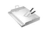 Yuenfong Piastra Per Grigliare Con Manici In Acciaio Inox Bbq Plancha Universale Per Barbecue A Carbonella E A Gas Piastra Per Grigliare Per Una Distribuzione Uniforme Del Calore (54X41X7Cm)