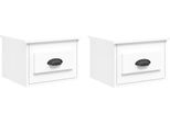 Syfax™ Comodini A Parete 2 Pz Bianchi 41,5X36X28 Cm