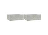 Syfax™ Comodini Pensili 2Pz Grigio Cemento 40X30X15 Legno Multistrato