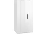 Syfax™ Mobile Porta Tv A Parete Bianco Lucido 40X34,5X80 Cm