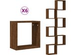 Syfax™ Mensole A Cubo 6 Pz Rovere Marrone 30X15X30 Cm