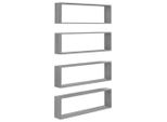 Syfax™ Mensole Cubo Muro 4Pz Grigio Sonoma 100X15X30 Legno Multistrato
